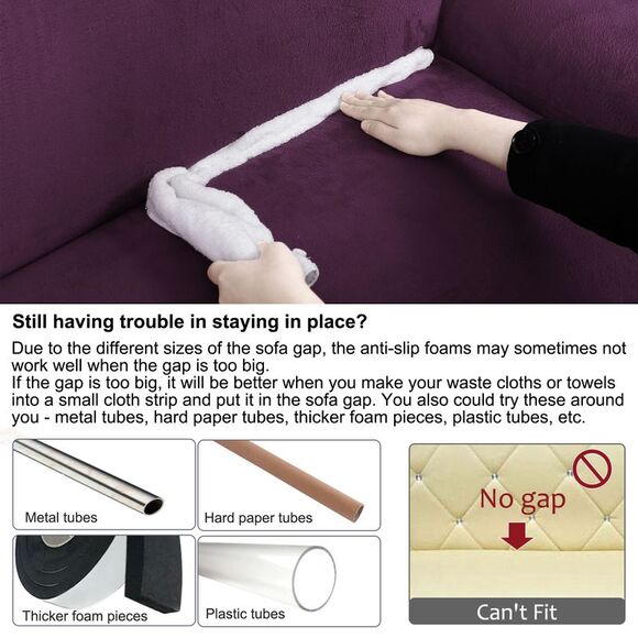 Velvet Stretch Sofa Cover Thicker Slipcover with One Pillow Cover X-Large - Picture 6 of 6